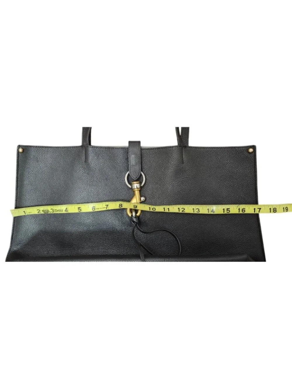 Rebecca Minkoff Megan Large Black Pebbled Leather Tote Work Bag